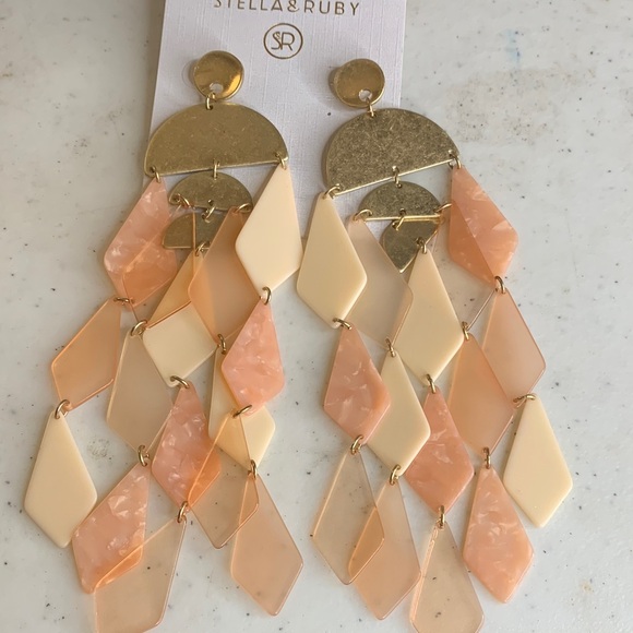Stella & Ruby Jewelry - Stella & Ruby Peach & Cream Multi-Drop Earrings
